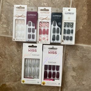 Assortment of press on nails from Kiss and Impress